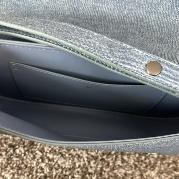 JW PEI Joy Denim Embossed Curved Shoulder Bag - Blue - Picture 6 of 6